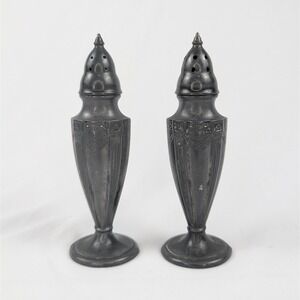 Vintage Astor‎ by Poole Salt & Pepper Shakers Pewter Silver Plated Tableware USA